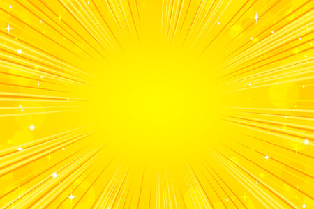 Sparkling yellow and orange concentration line background that can be used when you want to draw attention to something.の写真素材