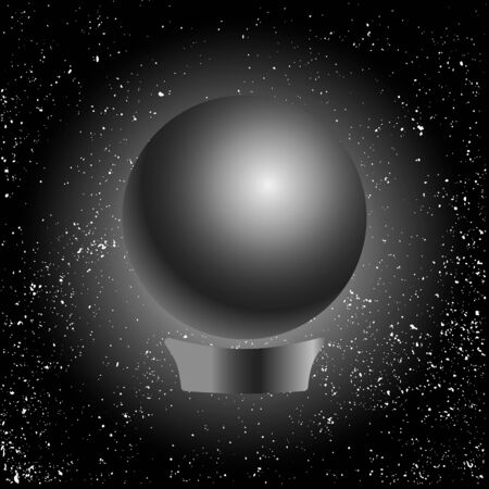 Magic fortune telling crystal, glass ball of divination, line vector illustration. Interpretation of dreams, psychic, mystic rituals and prediction.のイラスト素材