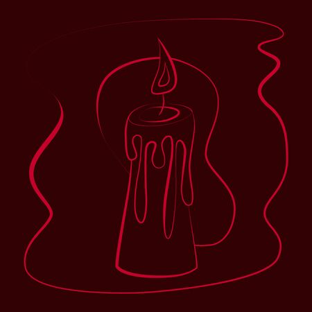 Fortune teelling, divination isolated candles for mystic sphere of activity, shop. Witch store. Idea Taromancy, esoteric books, presentation, website. Furtive telling and witchcraft icons. Vector doodle  illustrationsのイラスト素材