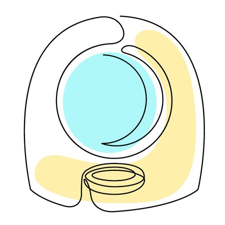 Fortune teelling, divination isolated crystal ball for mystic sphere of activity, shop. Witch store. Idea Taromancy, esoteric books, presentation, website. Furtive telling and witchcraft icons. Vector doodle  illustrationsのイラスト素材