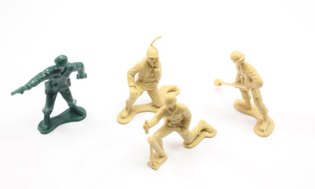 Selection of toy army men.  Radio, gunner, etc.