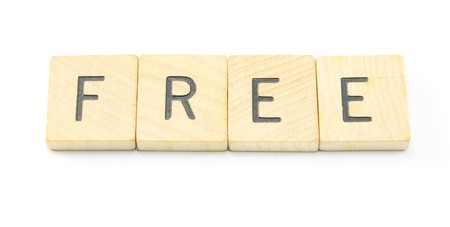 Free spelled out on wooden block tiles.の写真素材