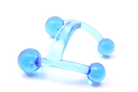 A blue back massager with pressure point balls.の写真素材
