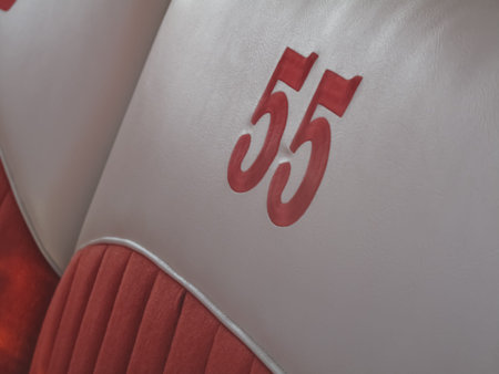 MARION, WI - SEPTEMBER 16: 55 seat in Red & White 1955 Chevy Bel Air car at the 3rd Annual Not Just...