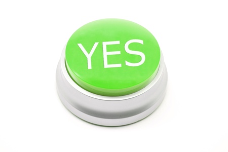 Large green YES button making a great conceptual imageの写真素材