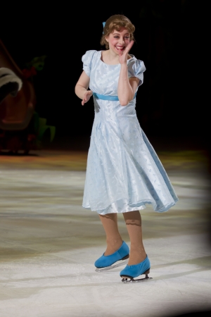 GREEN BAY, WI - MARCH 10:  Wendy from Peter Pan on skates at the Disney on Ice Treasure Trove show at the Resch Center on March 10, 2012 in Green Bay, Wisconsin.のeditorial素材