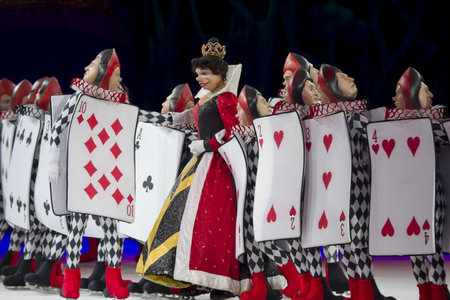 GREEN BAY, WI - MARCH 10:  In line Queen of Hearts and Card Soldiers from Alice in Wonderland on...
