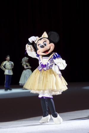 GREEN BAY, WI - MARCH 10: Minnie Mouse in a purple dress and skates at the Disney on Ice Treasure Trove show at the Resch Center on March 10, 2012 in Green Bay, Wisconsin.のeditorial素材