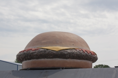SEYMOUR, WI - AUGUST 4:  A Big Hamburger Statue at the Annual Hamburger Festival and Parade on August 4, 2012 in Seymour, Wisconsin.のeditorial素材