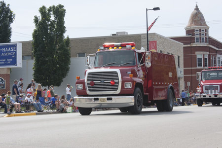 SEYMOUR, WI - AUGUST 4:  Seymour Rural Fire Department Truck at the Annual Hamburger Festival Parade...