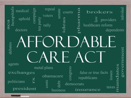 Affordable Care Act Word Cloud Concept on a Blackboard with great terms such as healthcare reform, exchanges, insurance, law and more. Affordable Care Act Word Cloud Concept on a Blackboard with great terms such as healthcare reform, exchanges, insurance, law and more.