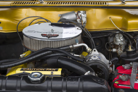 WINNECONNE, WI - JUNE 1:  Engine of a 1965 Studebaker Commander car at Annual Car Show on Main...