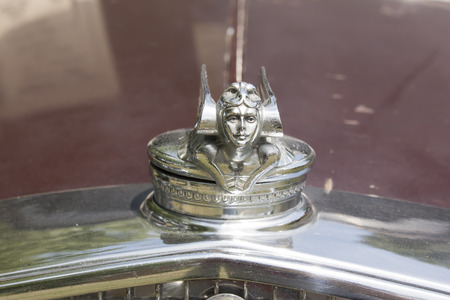 IOLA, WI - JULY 13:  Hood Ornament of 1931 Chevy Special Sedan Car at Iola 41st Annual Car Show July 13, 2013 in Iola, Wisconsin.のeditorial素材