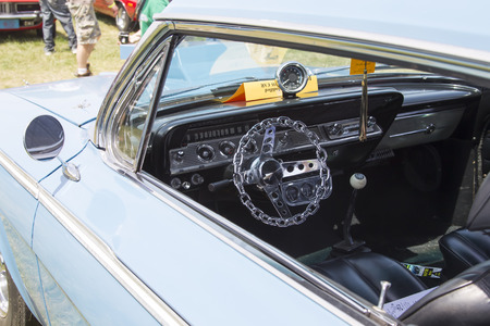 IOLA, WI - JULY 13:  Inside of 1962 Chevy 2 Door Impala Car at Iola 41st Annual Car Show July 13, 2013 in Iola, Wisconsin.のeditorial素材