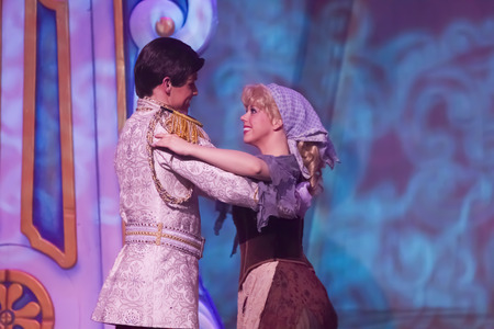 GREEN BAY, WI - FEBRUARY 10:  Cinderella in rags dress with Prince from Cinderella at the Disney Princesses show at the Resch Center on February 10, 2012 in Green Bay, Wisconsin.のeditorial素材