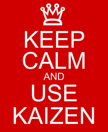 Keep Calm and use Kaizen red sign with a crown making a great conceptの写真素材
