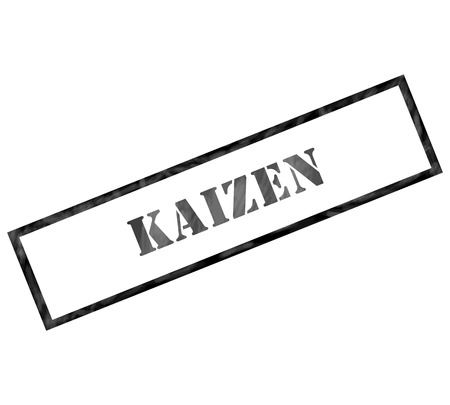 Kaizen black grunge rectangle stamp making a great conceptの写真素材
