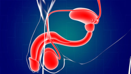 Male Reproductive System Anatomy For Medical Concept 3D Illustration