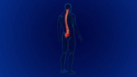 Human Skeleton Vertebral Column Vertebrae Anatomy 3D Illustration