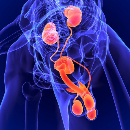 3D Illustration Human Urinary and Male Reproductive System Anatomyの写真素材