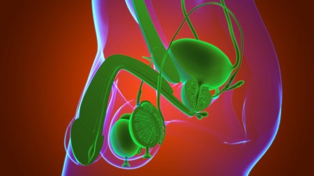 Male Reproductive System Anatomy For Medical Concept 3D Illustration