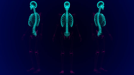 Human Skeleton Axial Skeleton Anatomy 3D Illustration