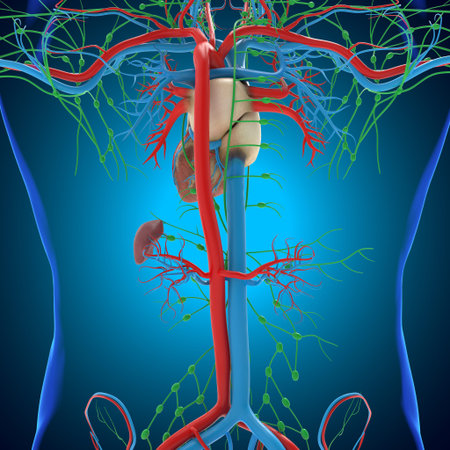 Human Heart With Circulatory System Anatomy For Medical Concept 3D Illustration