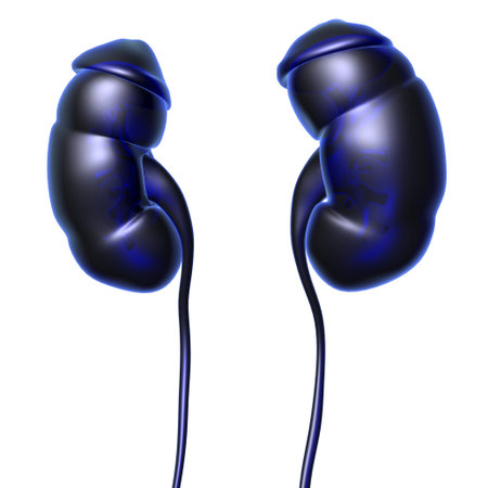 Human Urinary System Kidneys with Bladder Anatomy For Medical Concept 3D Illustrationの写真素材