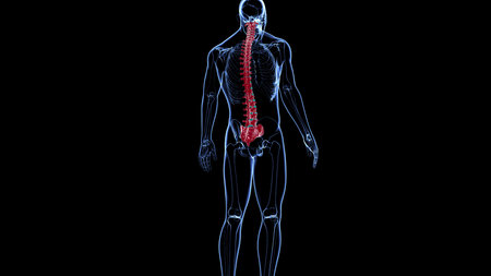 Human Skeleton Vertebral Column Vertebrae Anatomy 3D Illustration