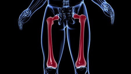 Human skeleton anatomy Femur Bone 3D Rendering For Medical Conceptの写真素材