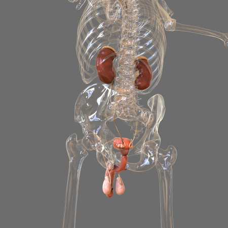 Male Reproductive System Anatomy For Medical Concept 3D Illustrationの写真素材