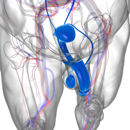 Male Reproductive System Anatomy For Medical Concept 3D Illustration
