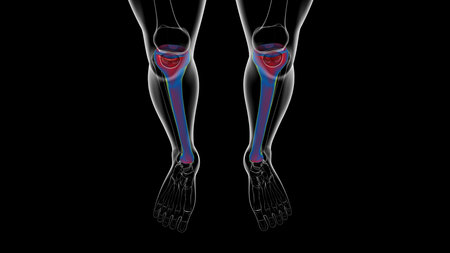 Human skeleton anatomy Tibia Bone 3D Rendering For Medical Concept