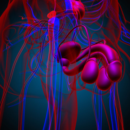 Male Reproductive System Anatomy For Medical Concept 3D Illustration