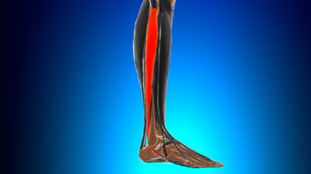 Fibularis longus Muscle Anatomy For Medical Concept 3D Illustration