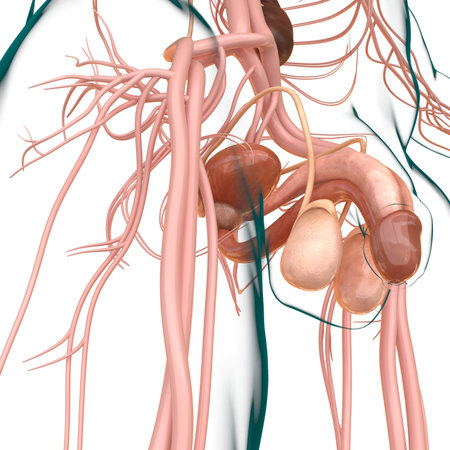 Male Reproductive System Anatomy For Medical Concept 3D Illustration