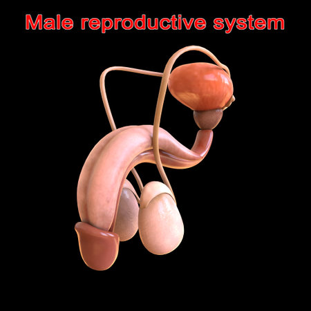 Male Reproductive System Anatomy For Medical Concept 3D Illustrationの写真素材