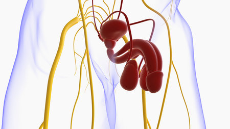 Male Reproductive System Anatomy For Medical Concept 3D Illustrationの写真素材