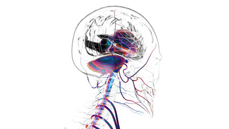 Human brain anatomy for medical concept 3D illustrationの写真素材