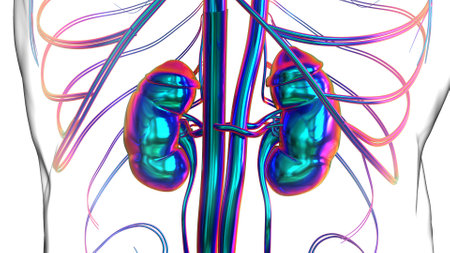 Human Kidneys Anatomy For Medical Concept 3D Illustrationの写真素材