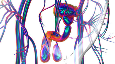 Male Reproductive System Anatomy For Medical Concept 3D Illustrationの写真素材