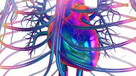 Human heart anatomy for medical concept 3D illustrationの写真素材