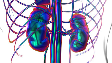 Human Kidneys Anatomy For Medical Concept 3D Illustrationの写真素材
