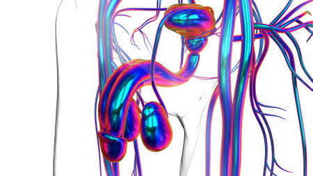 Male Reproductive System Anatomy For Medical Concept 3D Illustrationの写真素材