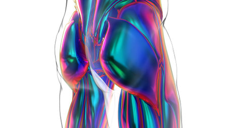 3D Illustration, Muscle is a soft tissue, Muscle cells contain proteins , producing a contraction that changes both the length and the shape of the cell. Muscles function to produce force and motion.の写真素材