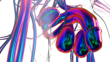 Male Reproductive System Anatomy For Medical Concept 3D Illustrationの写真素材