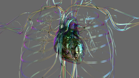 Human heart anatomy for medical concept 3D illustrationの写真素材