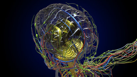 Human brain anatomy for medical concept 3D illustrationの写真素材