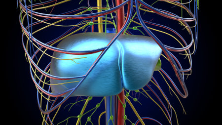 Human Anatomy internal organs liver anatomy For medical concept 3D Illustrationの写真素材