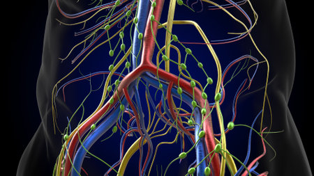 Human lymph nodes anatomy for medical concept 3D illustrationの写真素材